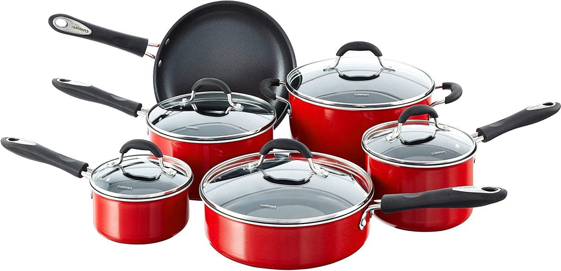 Cuisinart - 11 PC Advantage Red Non-Stick Aluminum Cookware Set - 55-11RC